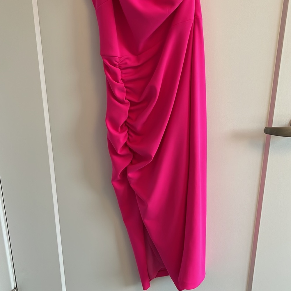 Aqua One-Shoulder Midi Dress Pink Size 0 - Picture 3 of 9